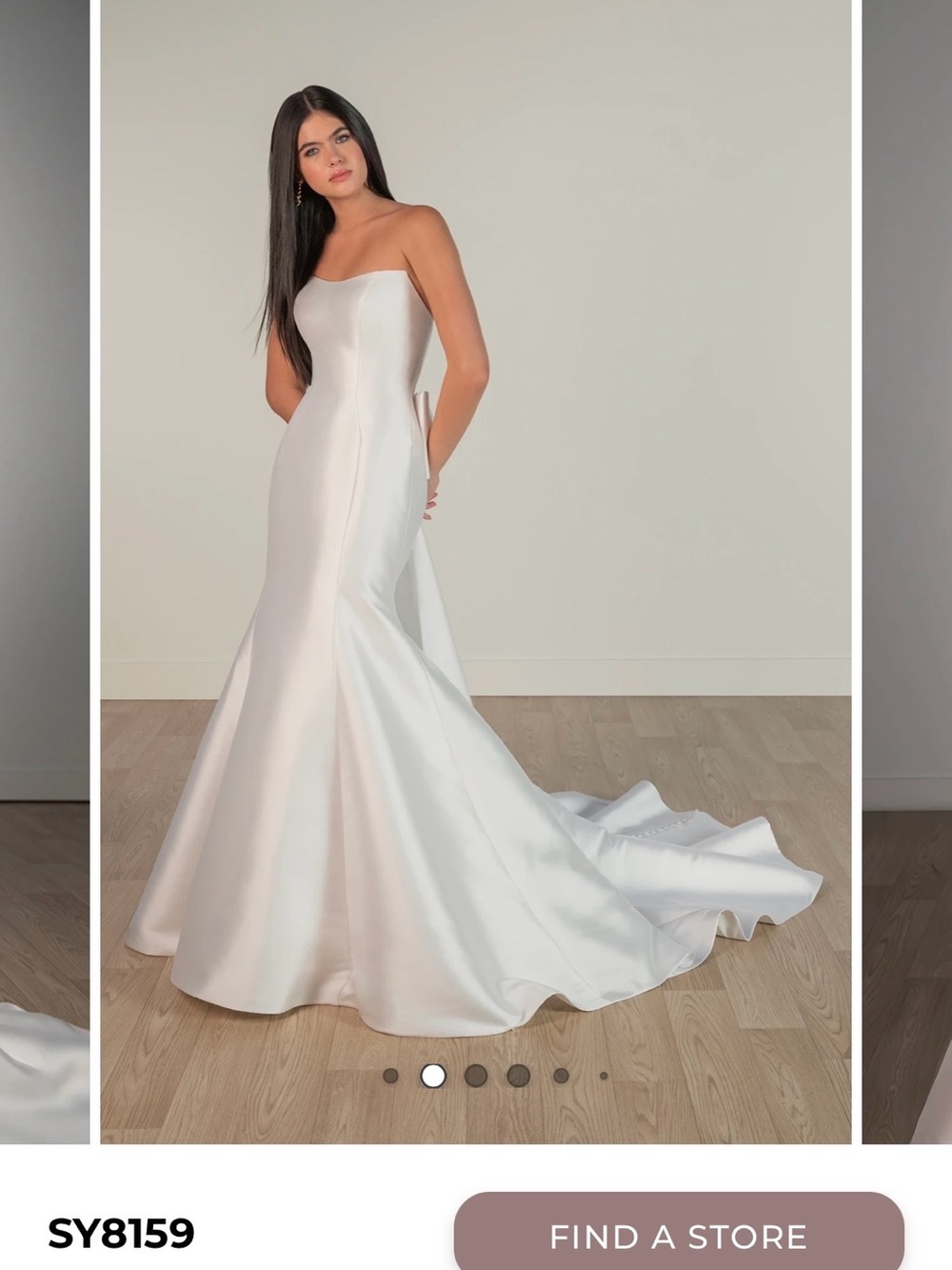 Stella York Strapless Mikado Silk Wedding Gown in Ivory